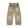 001 Men's Acid Wash Barrel Jeans