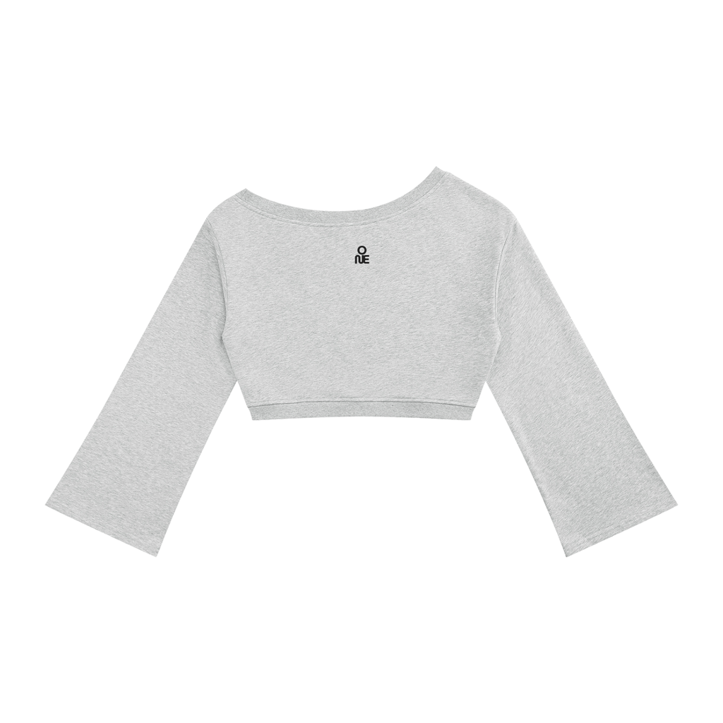 001 Off Shoulder Cropped Sweater