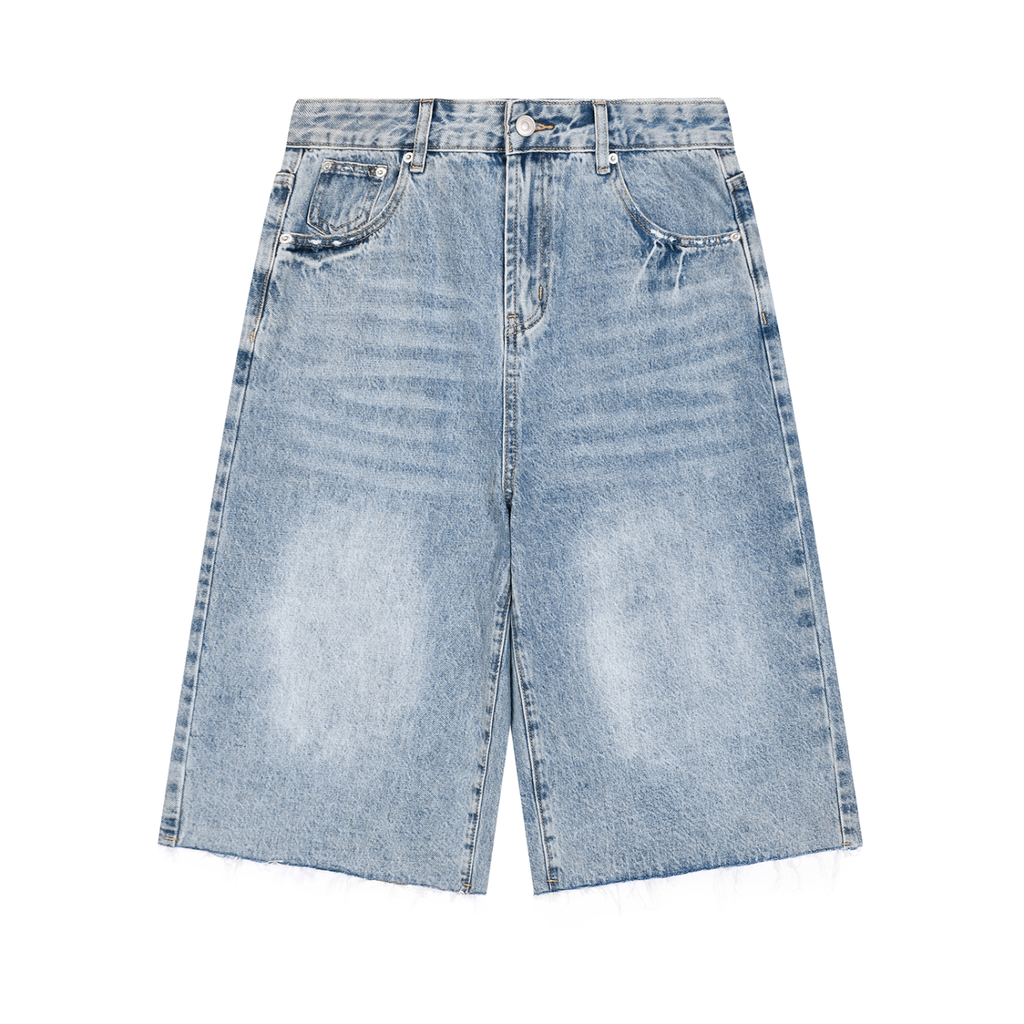 001 Men's Vintage Wide Leg Denim Shorts