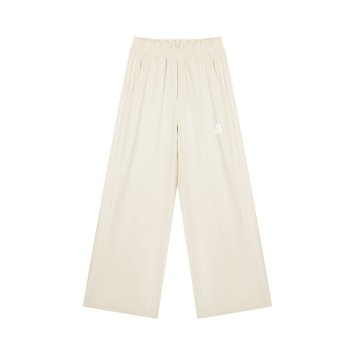 001 Hose mit weitem Bein und hoher Taille