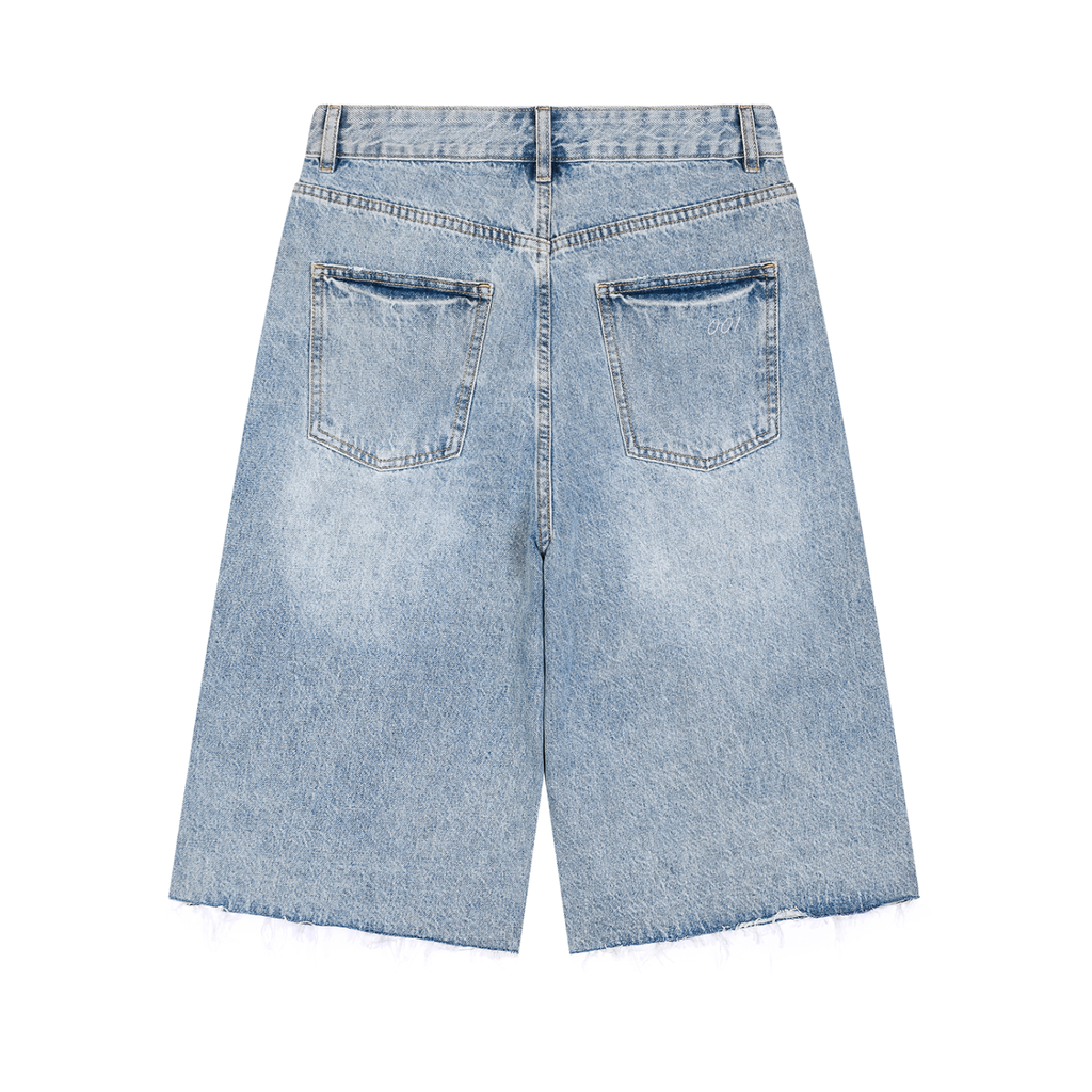 001 Men's Vintage Wide Leg Denim Shorts