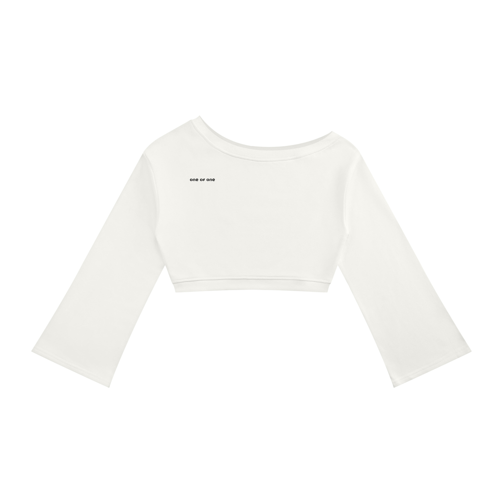 001 Off Shoulder Cropped Sweater